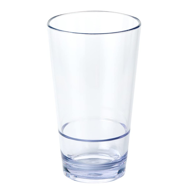 Bev Tek 16 Ounce Plastic Drinking Glasses, 12 Reusable Plastic