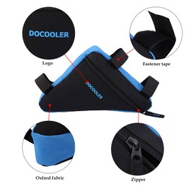 Docooler Triangle Oxford Fabric Bike Saddle Bag 18 x 18 x 4 cm, blue