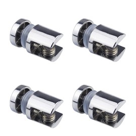 BE-TOOL 4 Pcs Adjustable Glass Shelf Bracket Shower Brackets with Thicken Screw Heavy Duty Clamp Holder for Glass Plate of Bathroom Glass Shelf, Wine Cabinet, TypeE