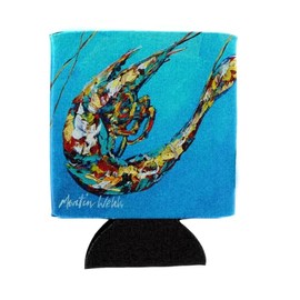 Caroline's Treasures MW1005CC Shrimp Baby Shrimp Can or Bottle Hugger Cooler Washable Drink Sleeve Collapsible Beverage Insulated Holder, Can Hugger, Multicolor