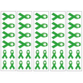 40 Green Ribbon Temporary Tattoos: Mental Health Awareness Tattoo
