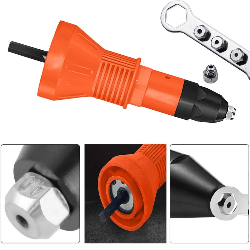 Electric Rivet Gun Adapter,Cordless Drill Riveting Nut Hand Tool Riveter