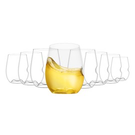 GOVINO Unbreakable Plastic Wine Glasses - Stemless Shatterproof Tritan Glassware, Fancy Cups That Look Like Glass, 12oz, Set of 8