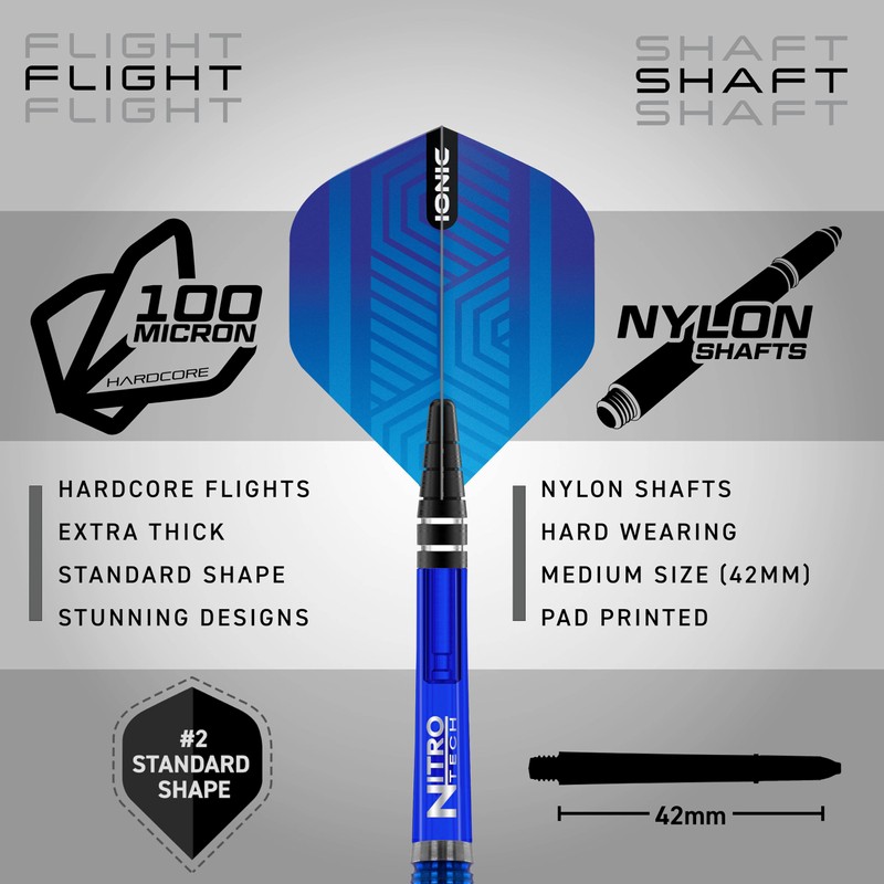 RED DRAGON Polaris: 26 gram Tungsten Professional Darts Set with