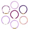 JOLYEAK 7PCS Friendship Bracelets,Heishi Clay Bead Bracelet,Stackable Preppy Bracelets for
