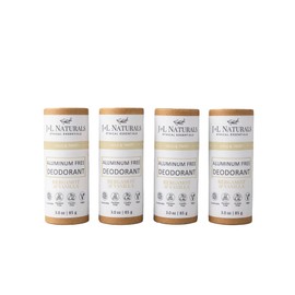 J&L Naturals J&L Naturals Aluminum Free Deodorant for Men & Women | 100% Natural Ingredients With Coconut Oil, Shea Butter, & Essential Oils | Sustainable, Eco-Friendly (Bergamot & Vanilla, 3.0 Oz (Pack of 4))