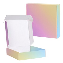 Shipping Boxes for Packaging, 8x8x2 Inches Corrugated Cardboard Boxes, Mailing Boxes for Small Business(15 Pack, Colorful)