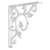 Naiture Grape Leaves Iron Shelf Bracket in Distressed White Finish