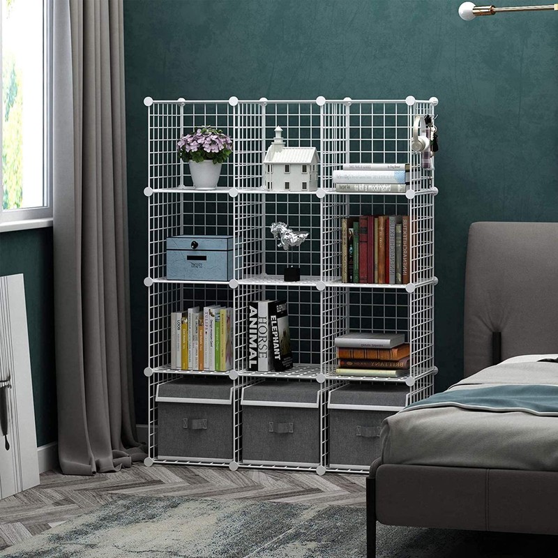 C&AHOME Wire Cube Storage, 12-Cube Storage Organizer Metal, C Grids