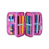 Seven Astuccio Scuola Elementare, 3 scomparti, Medie, con Matite, Pennarelli,