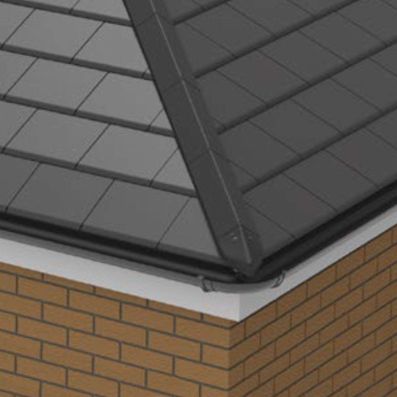 2 x Slate Grey Enviro Tile Roof Hip End Cap