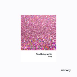 Hemway Premium Ultra Sparkle Glitter Multi Purpose Metallic Flake for Arts Crafts Nails Cosmetics Resin Festival Face Hair - Pink Holographic - Fine (1/64" 0.015" 0.4mm) 100g / 3.5oz