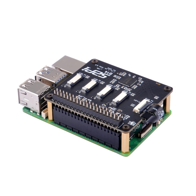 GeeekPi Quad FPC PCIe HAT for Raspberry Pi 5, B14