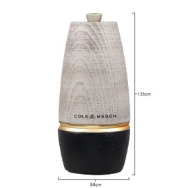 Cole & Mason H322015 Bridgwater Salt Mill, Precision+ Wooden, Cast Iron/Wood, 135 mm, Single, Includes 1 x Salt Grinder