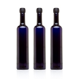 Infinity Jars 500 Ml (17 fl oz) Black Ultraviolet Long Neck Glass Oil Bottle 3-Pack