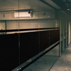 KESPEN Total Blackout Window Film Privacy Static Cling 100% Light Blocking Room Darkening Window Cover Heat Control Anti-UV Glass Sticker Window Tint for Home with Grid Line, 29.5 Inch X 6.5 Feet