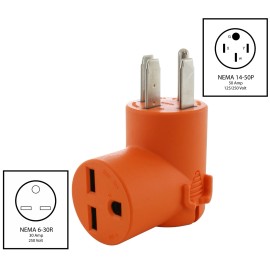 AC WORKS® 30A 250V Adapter AD1450630 | NEMA 14-50P to NEMA 6-30R