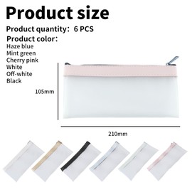 KOOLEVER 6 Pcs Money Bags with Zipper, Clear Cash Envelopes for Money Wallet, Coin Pouch Money Envelopes for Cash Saving, For Check Wallet Receipt Organizer Tool Pouch(6 Colors)