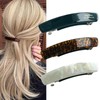 Ypkia Pack of 3 French Rectangular Hair Clips, Automatic Hair