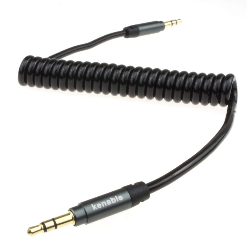 kenable PRO 22AWG COILED 3.5mm Stereo Jack Cable AUX Headphone