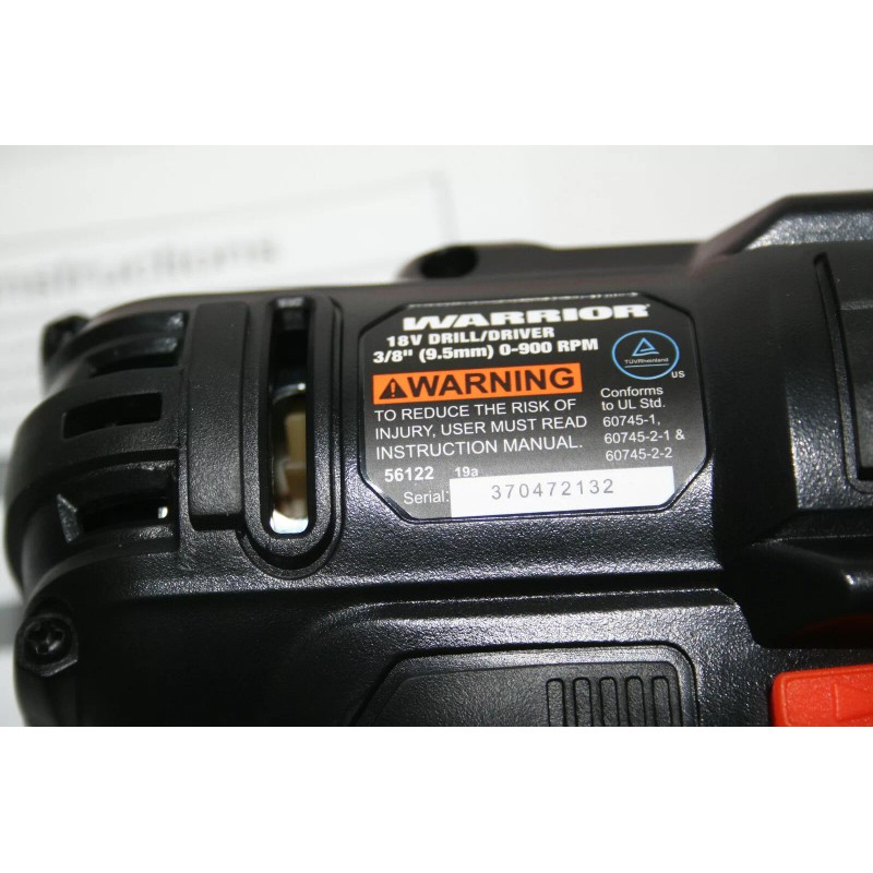 Warrior NEW Warrior Cordless Drill Driver 18V -3/8" Keyless -Bare