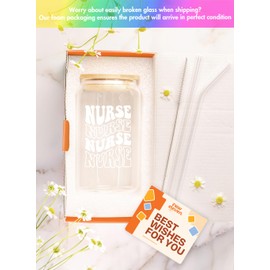 NewEleven Christmas Gifts For Nurse - Nurse Gift For Women - Caregiver Appreciation Gifts, Nursing Student, Nurses Practitioner - RN Gift For Nurses Women - 16 Oz Coffee Glass