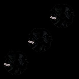 Shhh Silk 3 Pack Large Black Silk Scrunchies