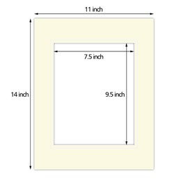 Golden State Art, 11x14 Double Mats for 8x10 - for Photos, Pictures, Frames - Acid-Free, 5 Pack, Ivory Over Ivory