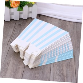 Vaguelly Rugby Stripe Wave Dot Pattern Decorative Popcorn Cartons 48 Pack Blue for Party Decorations Candy Buffet Bags and Movie Night