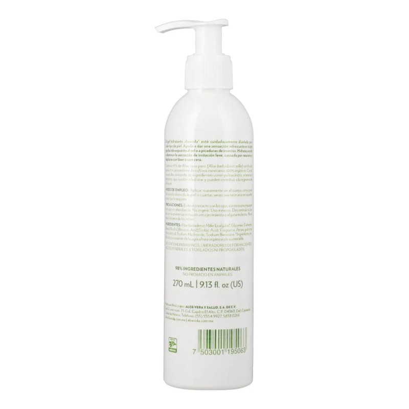 Aloevida Gel Aloe Vera Orgánico 270 Pack Hidratación Neutra
