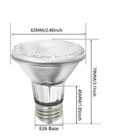 PAR20 7W LED Range Hood Light,E26 120V Dimmable Warm White 595lm, Waterproof IP65, Replacement 50W Halogen Cup. Spot Bulbs for Kitchen Appliances, Track Lighting, Outdoor Landscaping 2 Pack