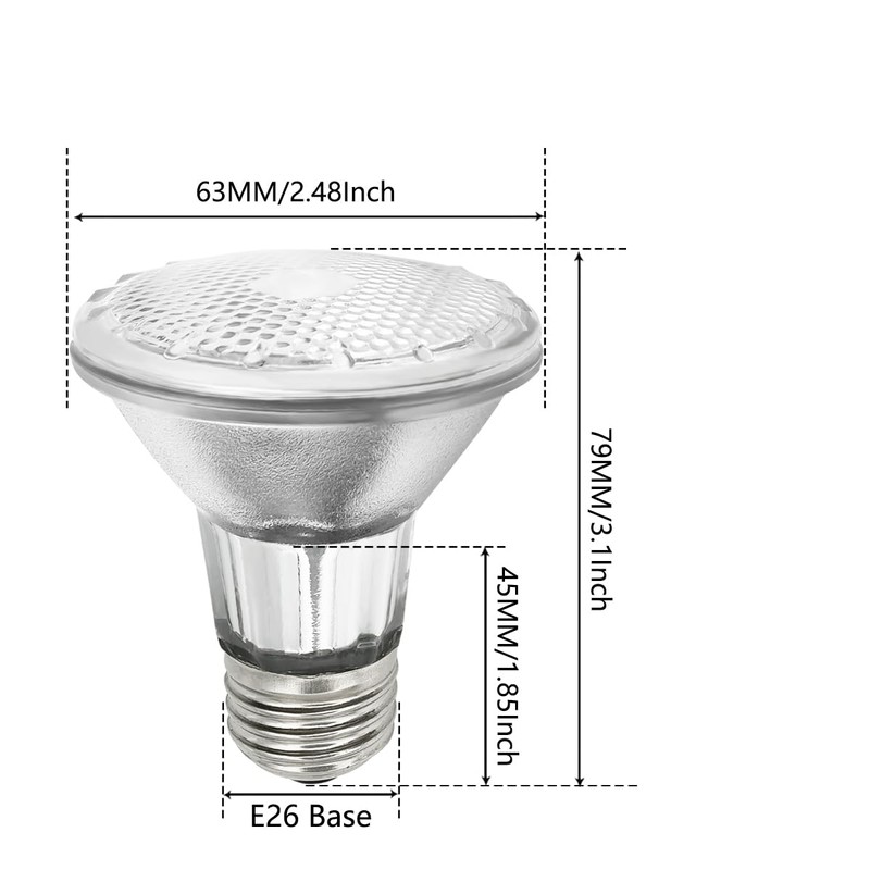 PAR20 7W LED Range Hood Light,E26 120V Dimmable Warm White