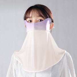 Ruiya Women's Full Face Ice Silk Sun Protection Mask with Neck Guard, Dustproof 68 7727 Black+Free Size 10ea