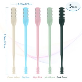 CNDNO 5Pcs 2-in-1 Nasal Hair Cutter, Double Sided Nose Hair Cutter, Portable 360° Rotating Manual Nose Hair Trimmer for Men and Women, Colorful