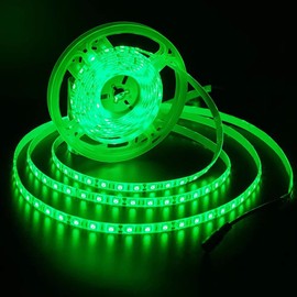 Velainic 24V LED Strip Light Green,16.4ft/5M Waterproof IP65 Outdoor Cuttable Flexible Rope Lights, SMD5050 300LEDs Dimmable Tape Ribbon Light for Bedroom, Under Cabinet, Kitchen