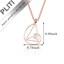 PLITI Golden Ratio Necklace Fibonacci Numbers Fibonacci Spiral Science Jewelry Math Lover Gifts Golden Ratio Spiral Necklace Mathematician Gift Architects Gifts (Golden Ratio RG nec)