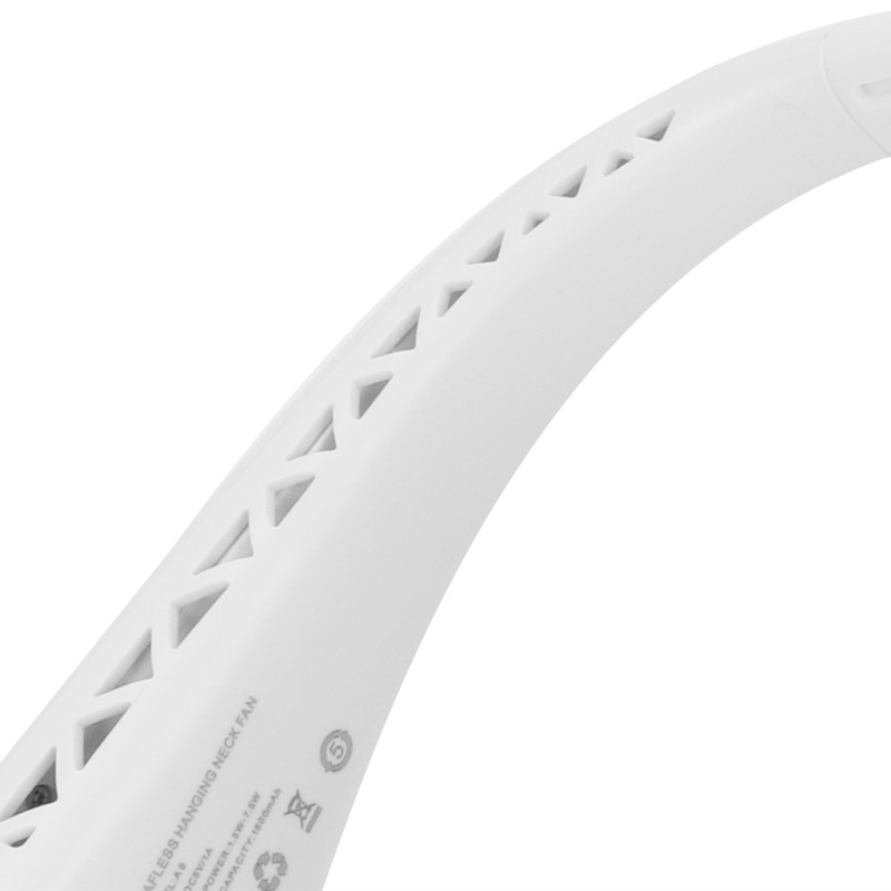 White Adjustable Hanging Neck Electric Fan Bladeless Portable USB Charging