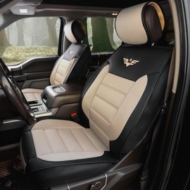 LPI Truck Heavy Duty Premium Truck Seat Covers for Full-Size Truck SUV, Padded Seat Cover with Bottom Wrap-around, Front Seat Protector; Front & Rear Storage Pockets, Waterproof, 2 pc