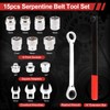 Feikenee 15PCS Serpentine Belt Tool Set, Professional Ratcheting Serpentine Belt