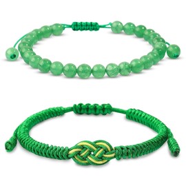 8mm Natürliches Grüne Jade Edelstein Geflochtene Armband, Handgefertigt Einstellbares Grüne Glücks-und Schutz-Armband Fernbeziehung Paar/Freundschafts/Partner Armbänder Schmuck Geschenk