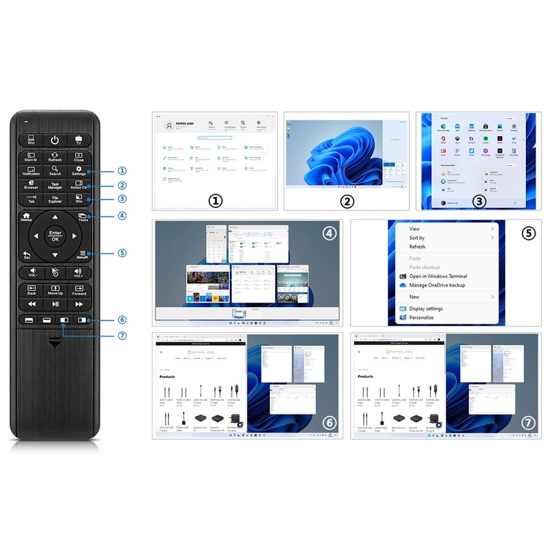 Pepper Jobs W10 GYRO Air TV Remote, QWERTY Keyboard Fly