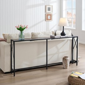 Gewudraw Console Table, Narrow Sofa Table, Entryway Table, Industrial Sofa Table for Hallway, Living Room, Bedroom, Long Console Table