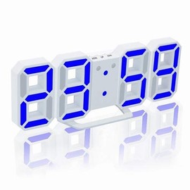 LED Digital Clock Alarm Stylish 3D Wall Clock, Snooze Alarm / Brightness Adjustment / Date / Temperature or Humidity Display, Suitable for Bedroom, Living Room, Kitchen, Office, Store, Japanese