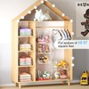 3-Tier Hanging Closet Organizer with 5 S Hooks, Closet Shelves