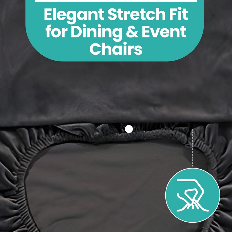 High-Back Chair Covers for Dining Room Chairs – Spandex Stretch,