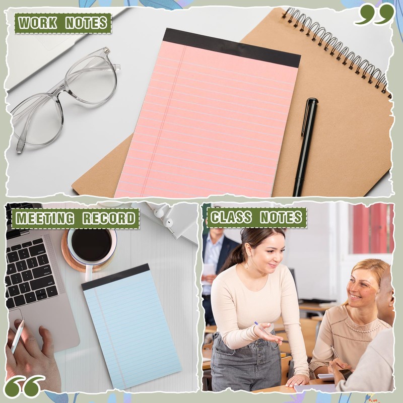 Lincia 12 Pcs 5" x 8" Mini Legal Pads College