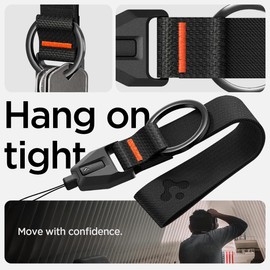 Spigen Cordón Diseñado para AirPods Pro 2 (2023/2022) Correa para La Muñeca Cordón con Llavero [AirPods Pro 2nd Generation/Universal Lanyard] - Negra