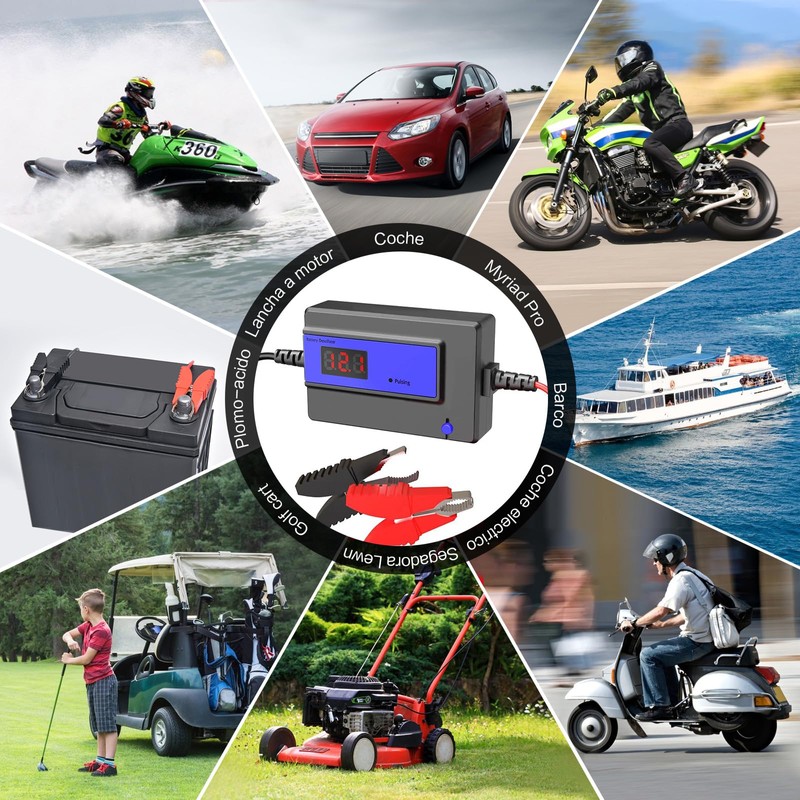 12V,24V,36V,48V Battery Desulfator, Automatic Plus Repair Reconditioner Extend Battery Life