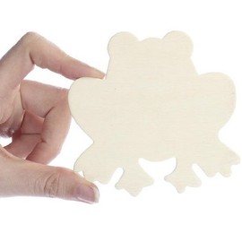 Package of 24 Unfinished Wood Sitting Frog Cutouts for Painting and Crafting