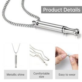 Ninnyi Anxiety Necklace Breathing Set UK, Stress Relief Breathlace Necklace and Relief Rings, Breath Lace Meditation Jewelry for Women Men